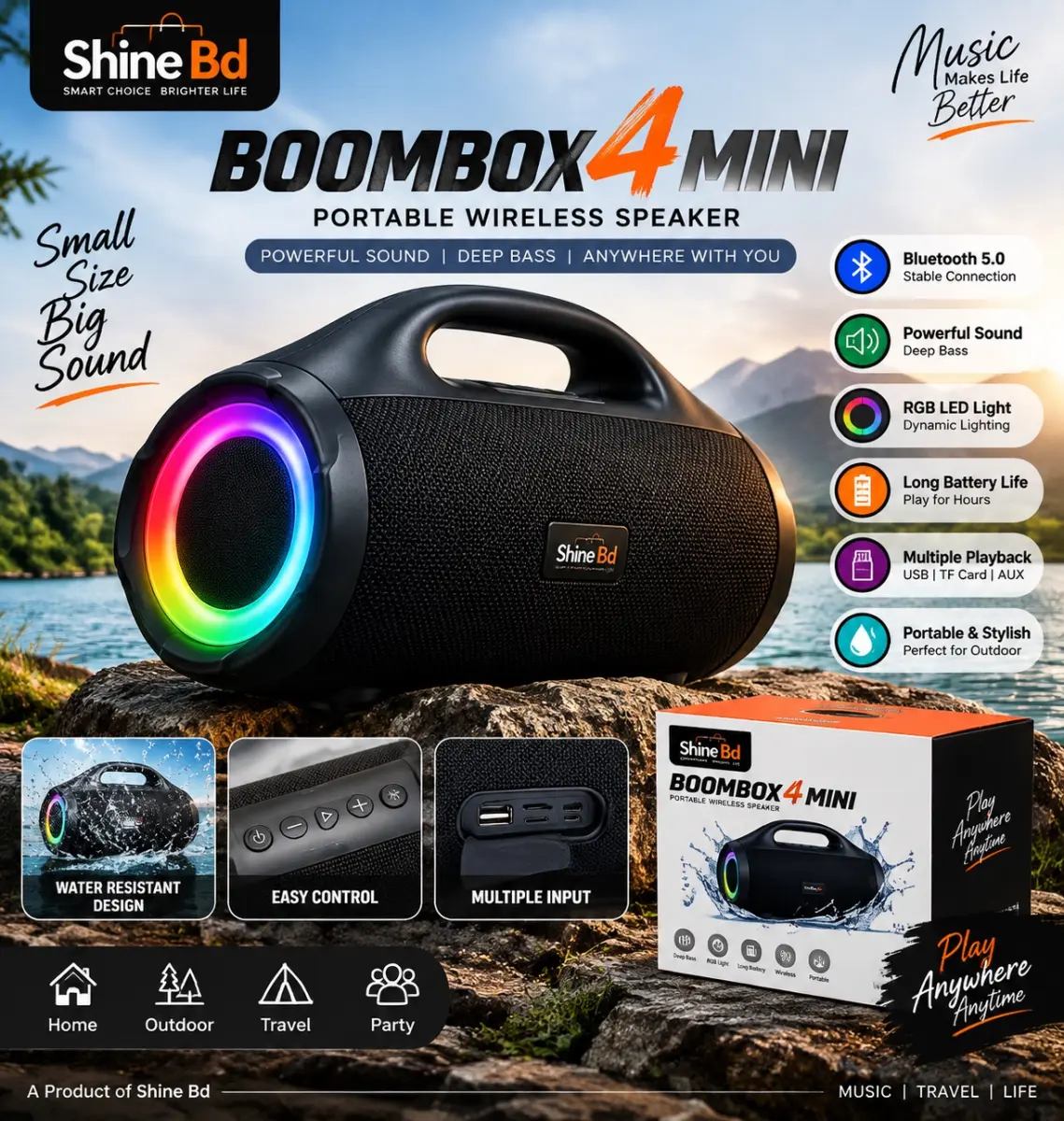 Boombox 4 Mini Portable Wireless Speaker