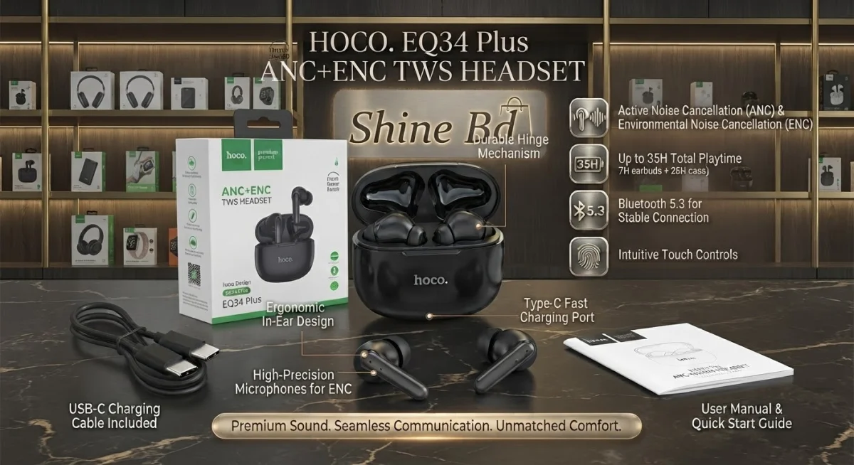 HOCO EQ34 Plus ANC+ENC TWS Headset