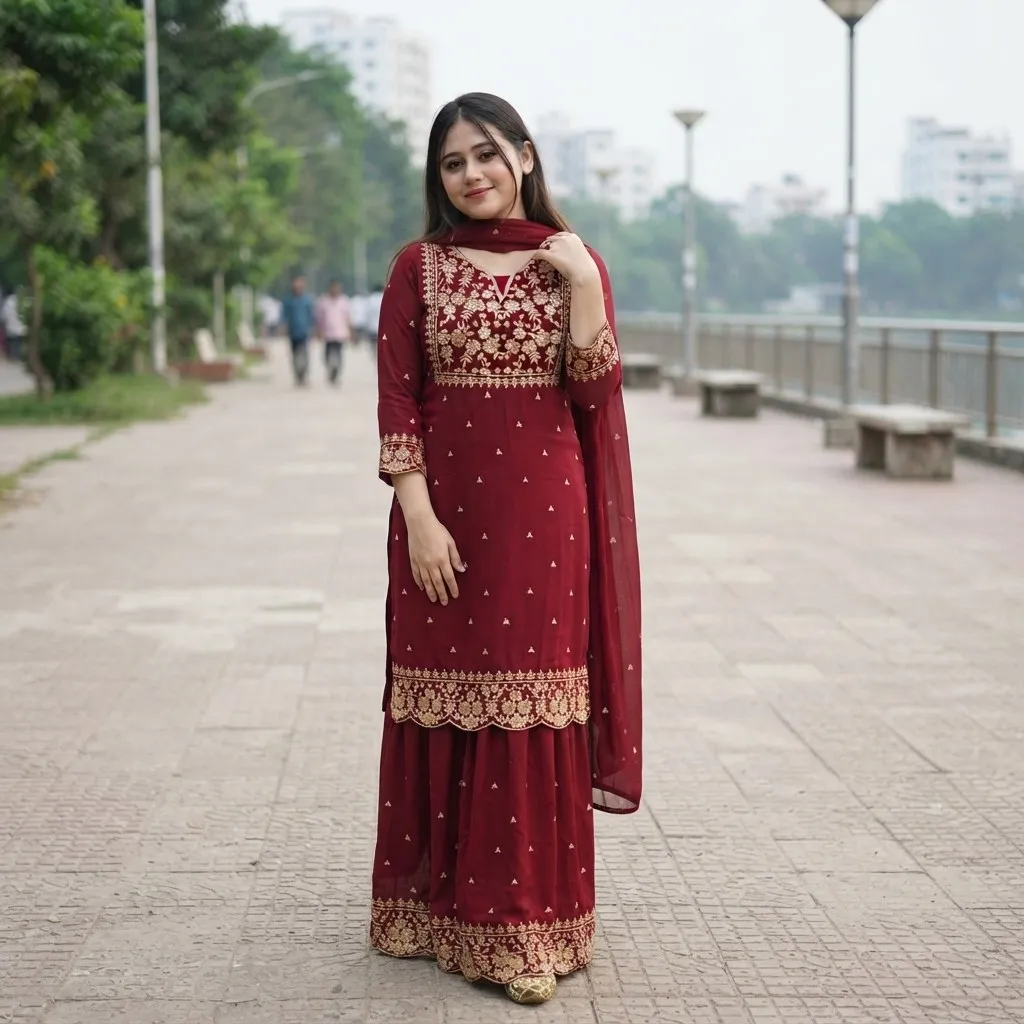 Ac Cotton Garara Three Piece