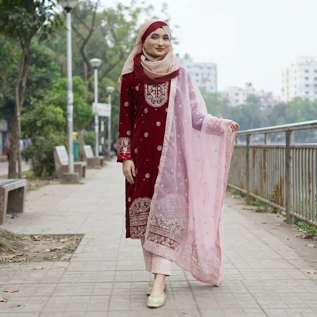 Soft Jorjet With sequence embroidery Three Piece