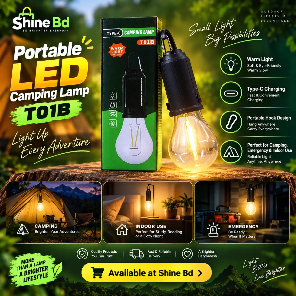 Portable LED Camping Lamp T01B