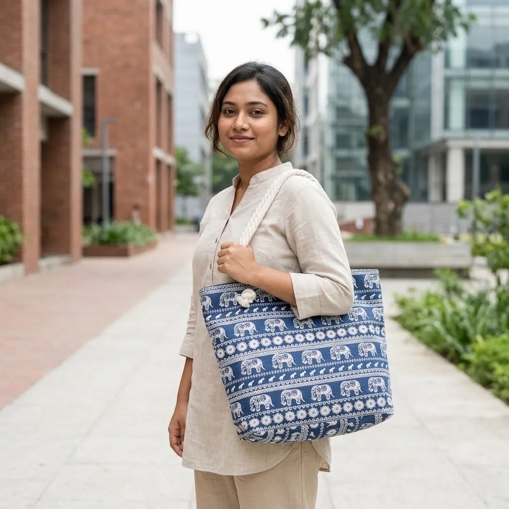 Floral canvas bag