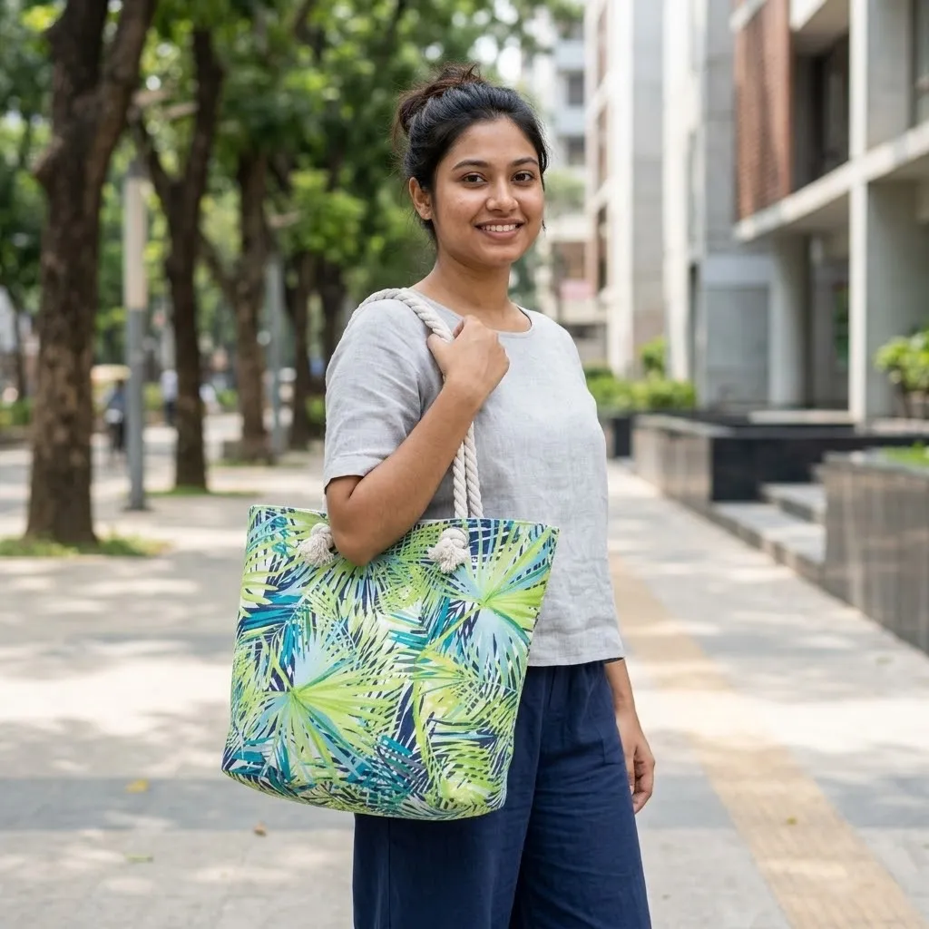Floral canvas bag