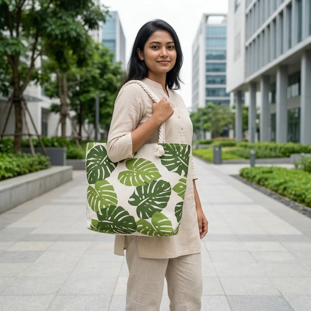 Floral canvas bag