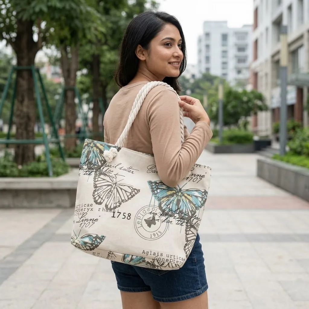Floral canvas bag