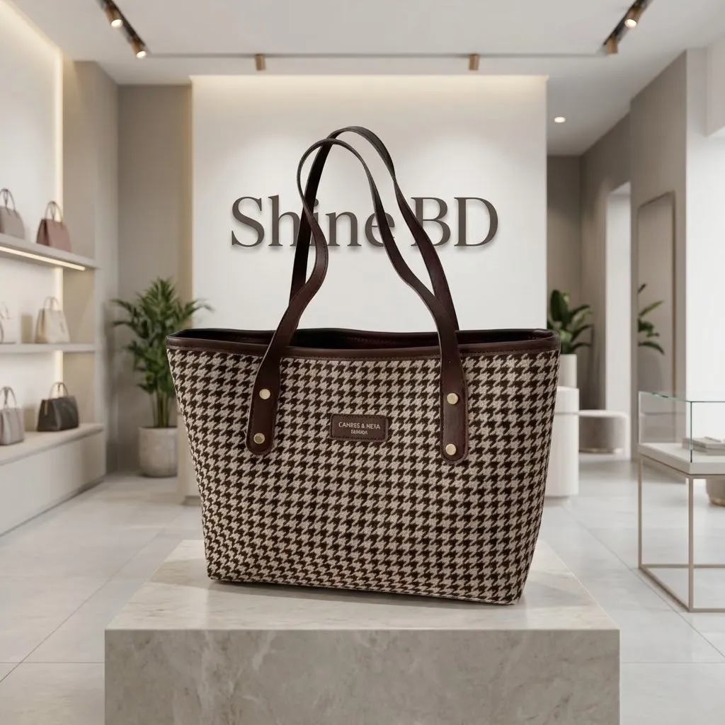 Grameen check tote bag
