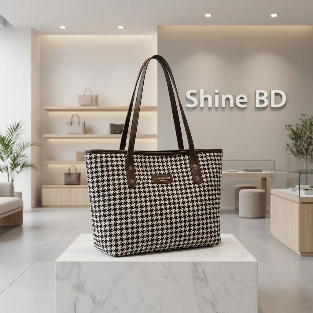 Grameen check tote bag