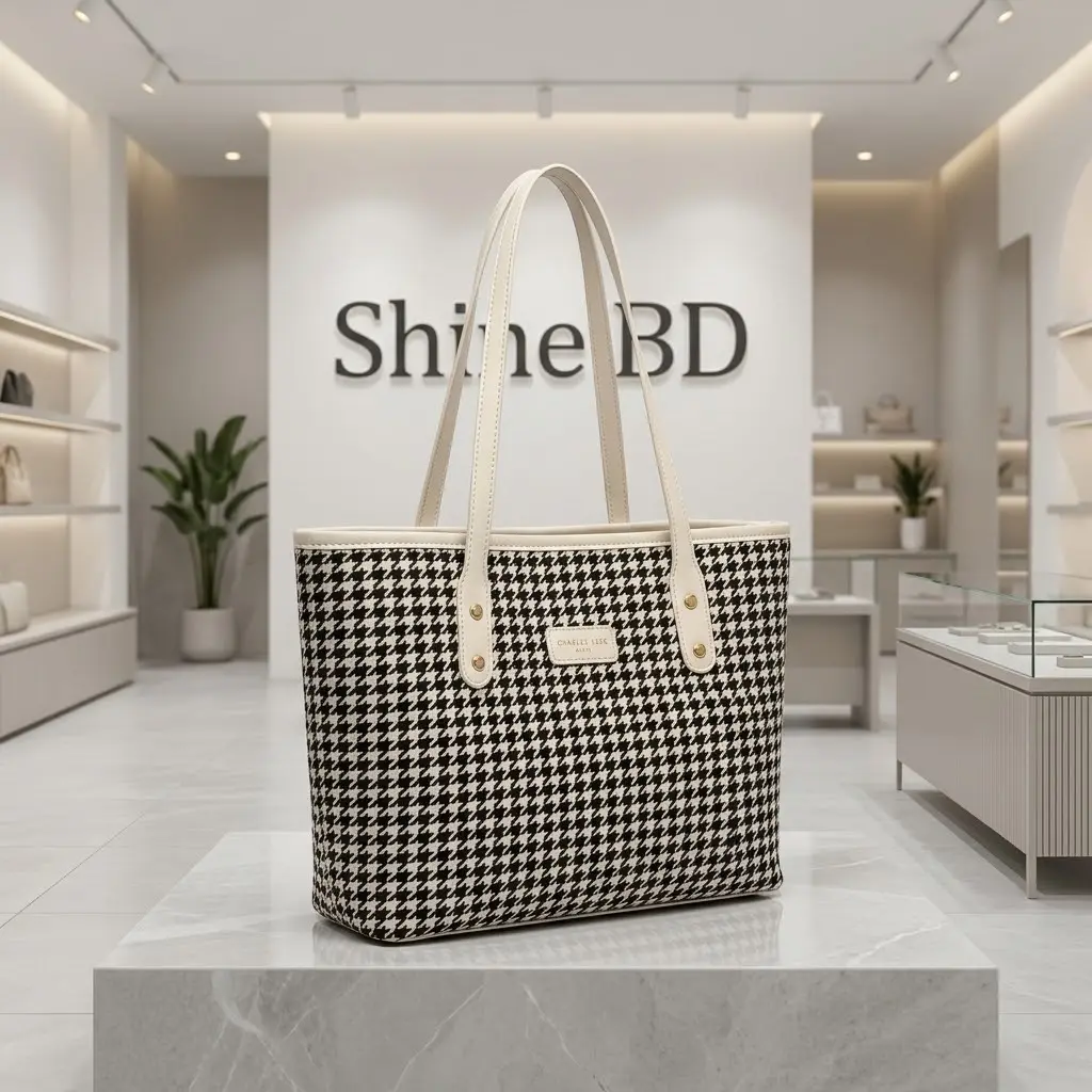 Grameen check tote bag