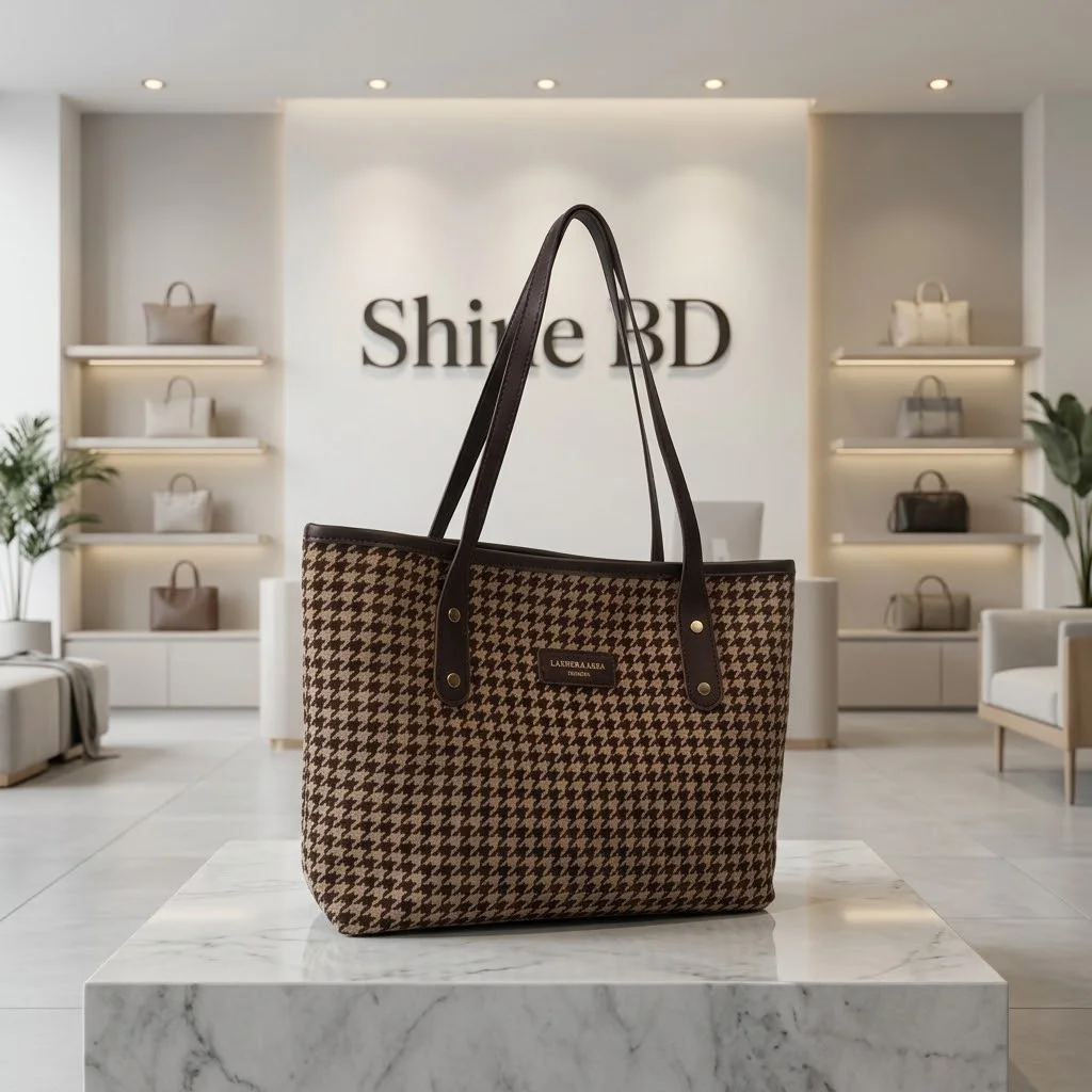 Grameen check tote bag