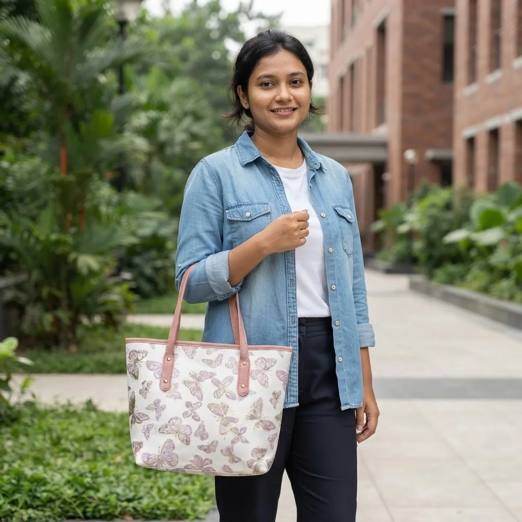 New butterfly tote bag