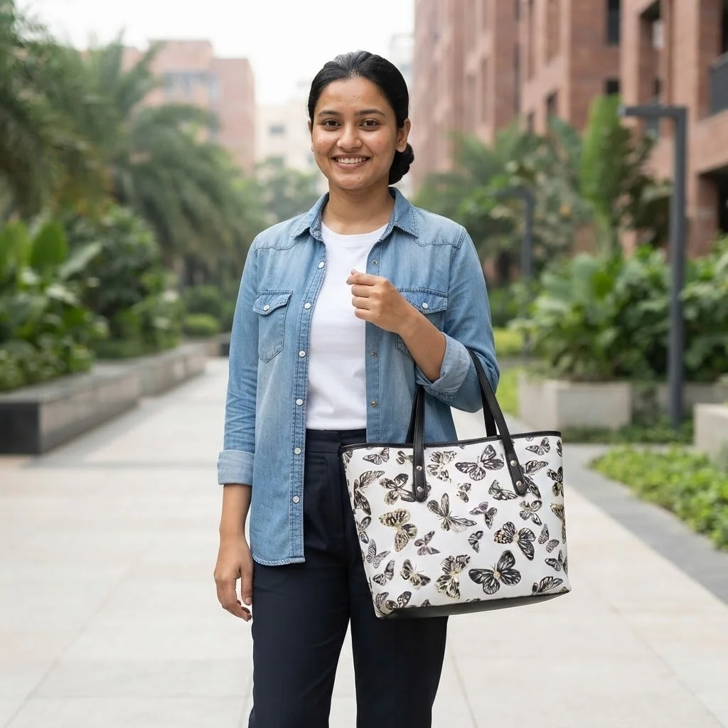 New butterfly tote bag