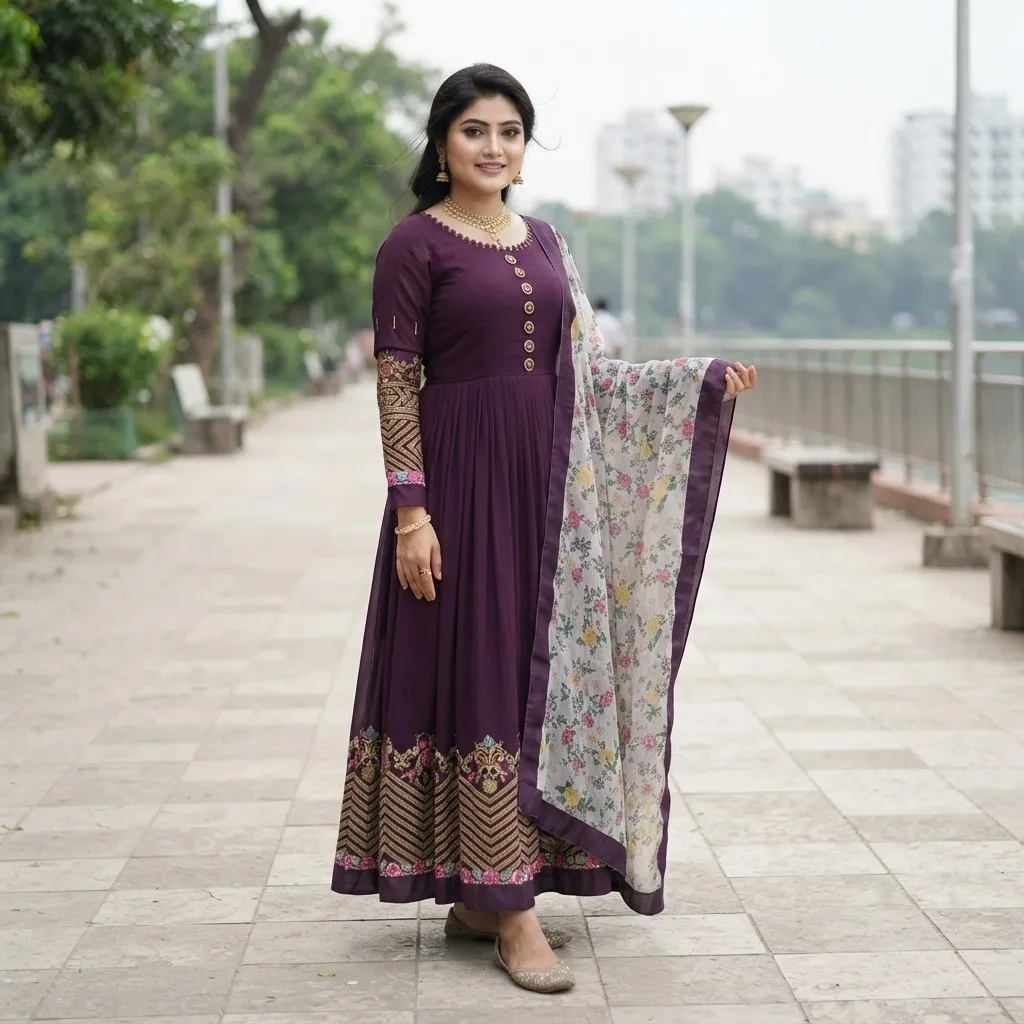 Jorjet Embroidery Party Dress