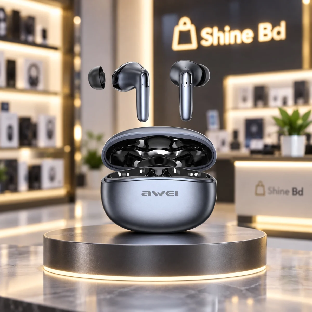 Awei T90 2 in 1 ENC Wireless Bluetooth Earbuds With Mic Noise Reduction Headphones ( 6-Month Official Warranty)