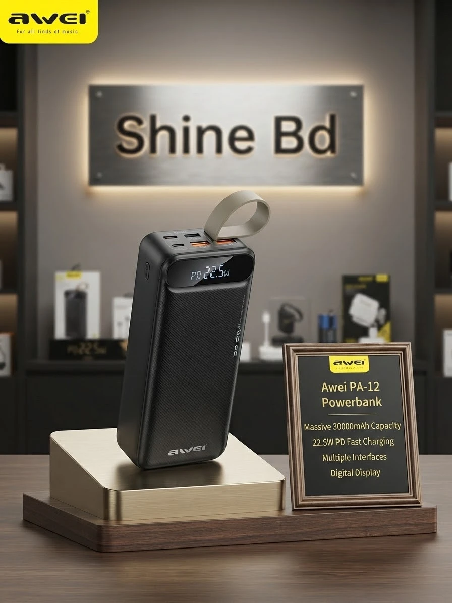 Awei PA-12 30000mah 22.5W PD Supported Fast Charging Powerbank