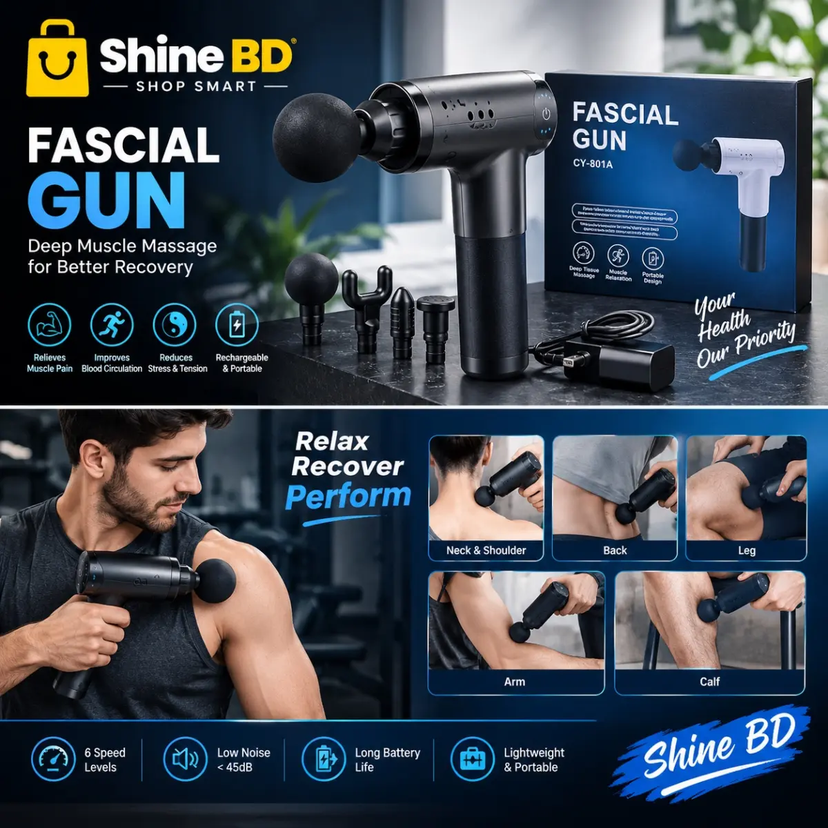 Fascial GunKh-320 Muscle Massagers Fitness Vibrations Body Care