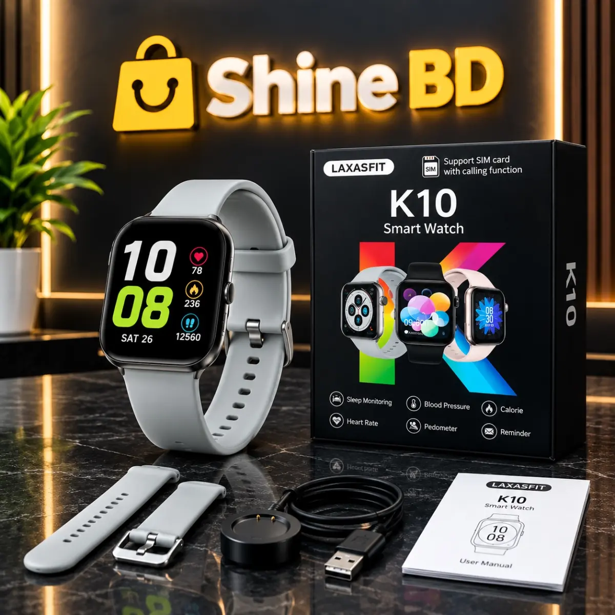 K10 Single SIM Smart Watch with Calling Function