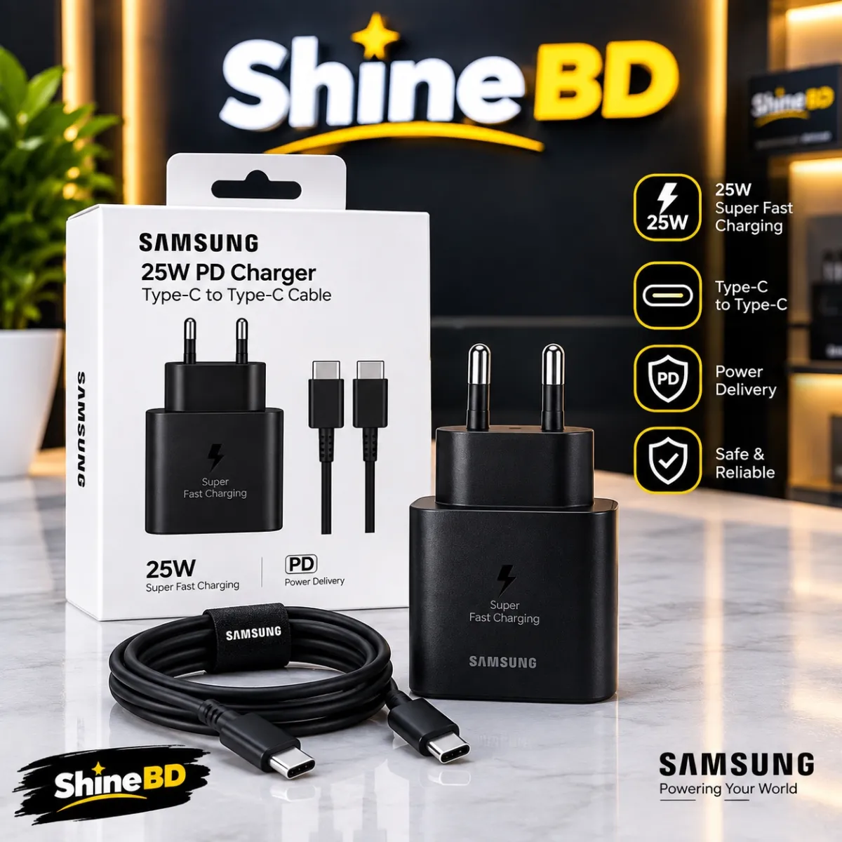 Samsung 25W PD Charger Type C to Type C