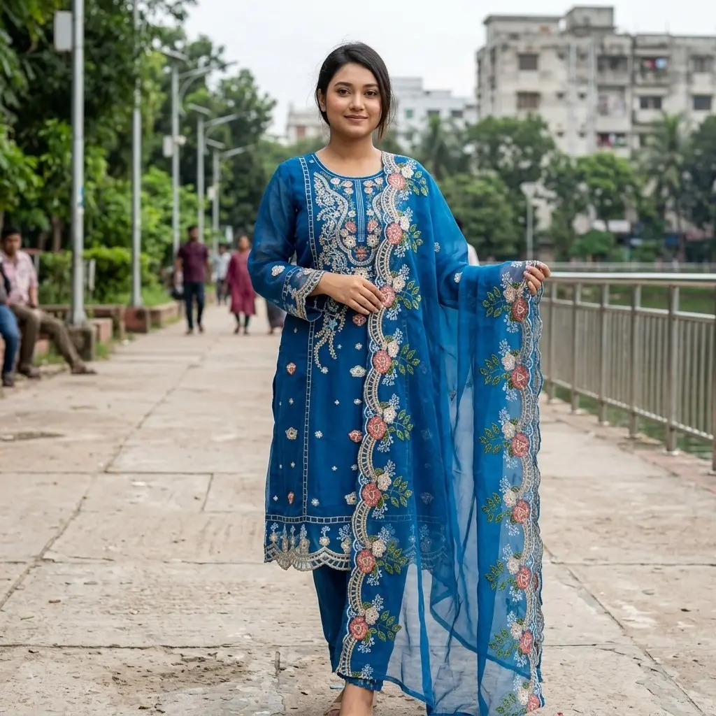 Pakistani Design 4-Piece Sada Bahar Tissue Set