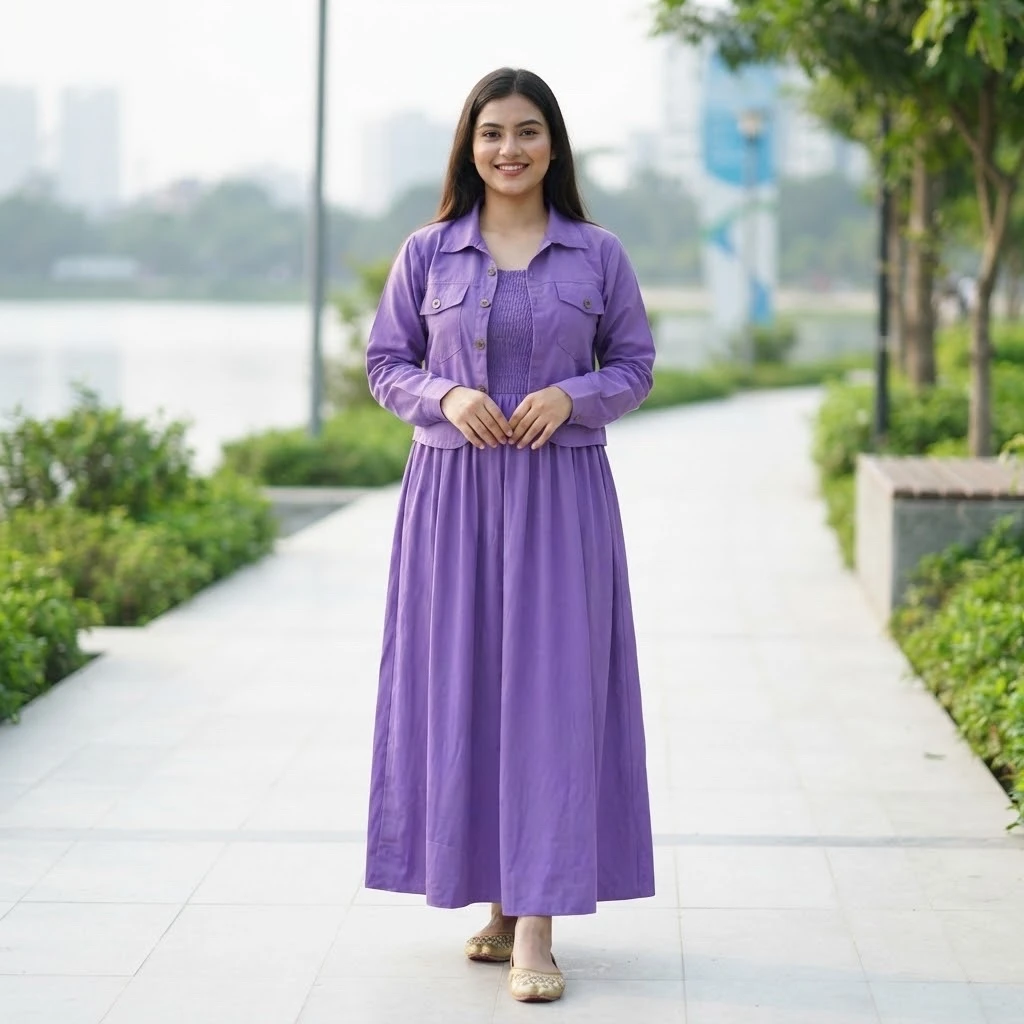 Georgette Two Piece Gown Set
