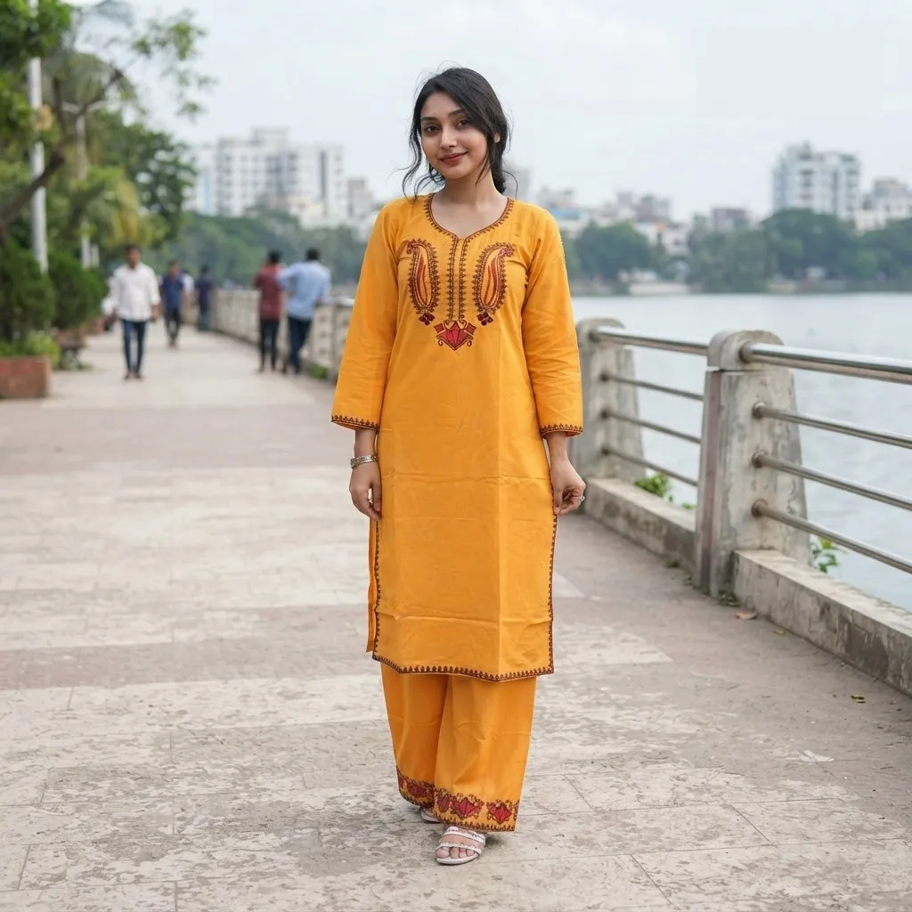 Embroidery Cotton Two Piece Co-Ord Set