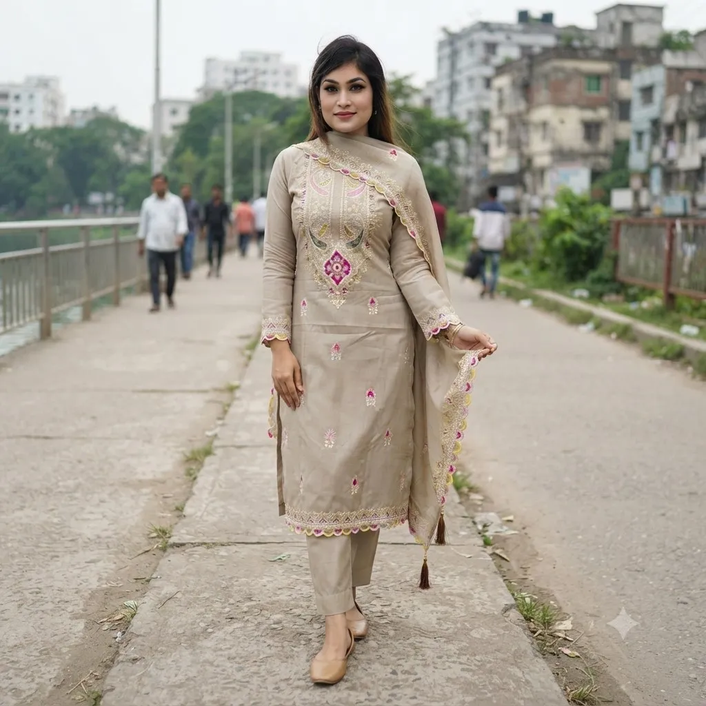 এসি কটন থ্রি পিস