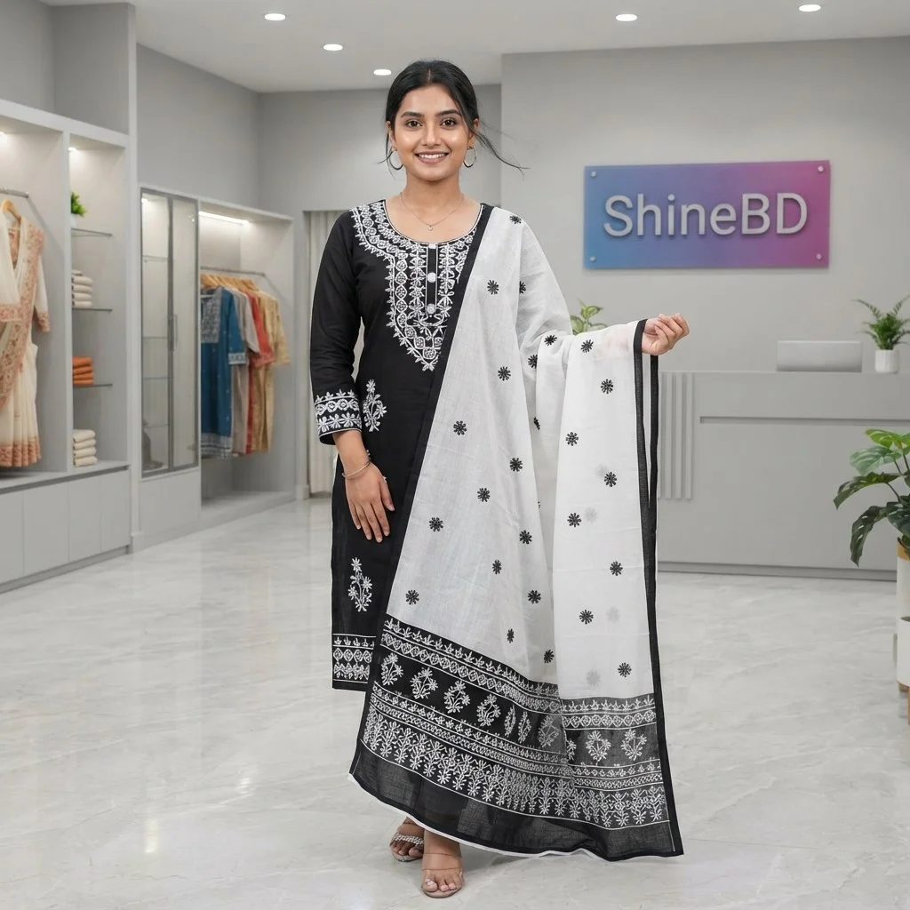 Embroidery Cotton Three Piece