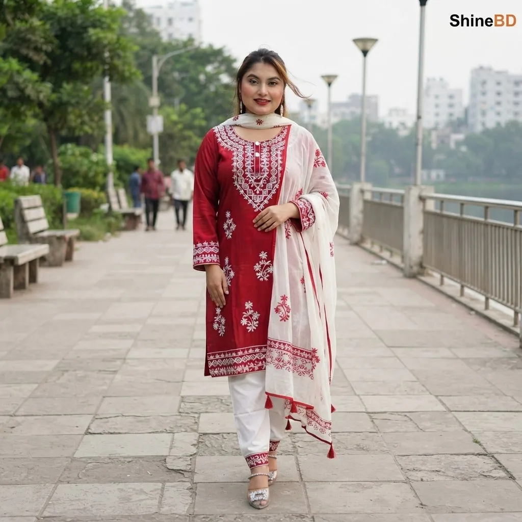 Embroidery Cotton Three Piece