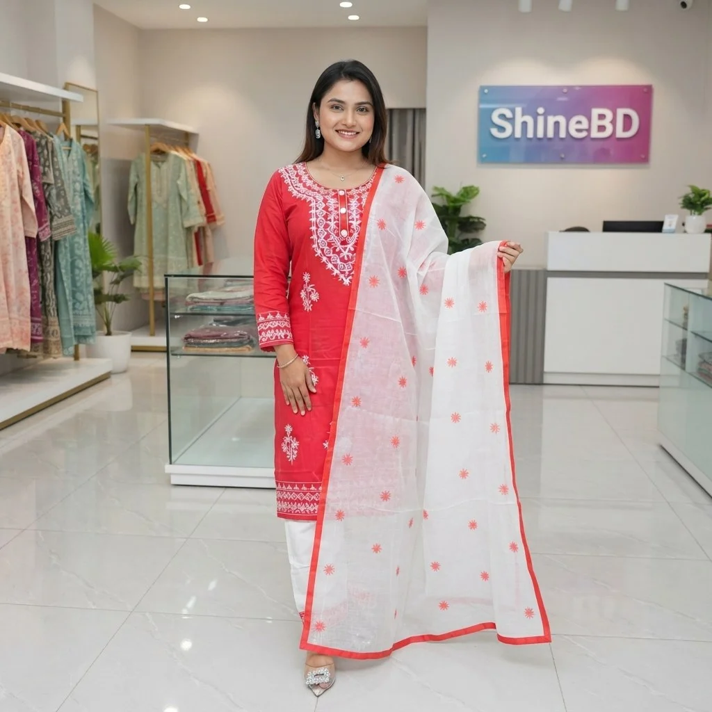 Embroidery Cotton Three Piece
