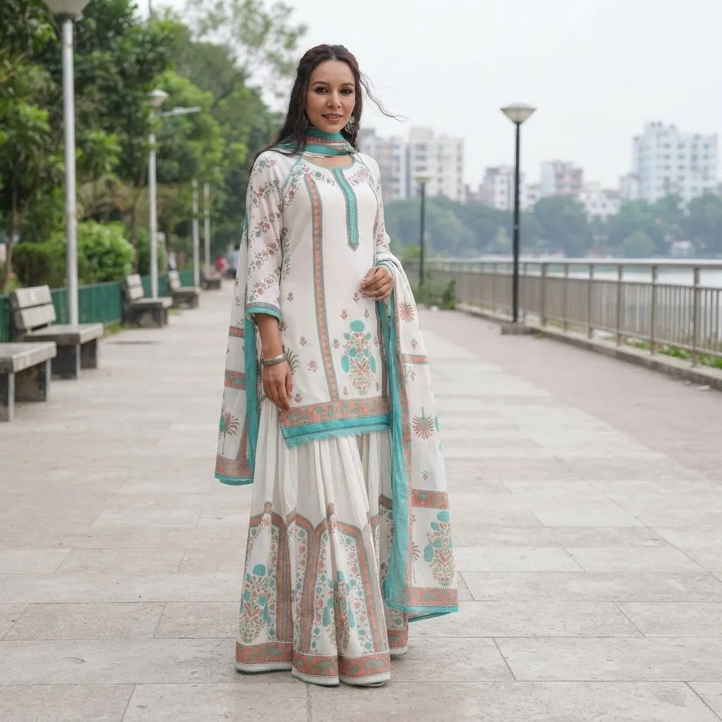 Sharara Three Piece