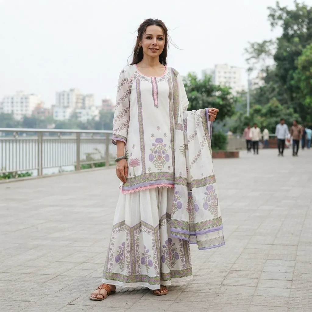 Sharara Three Piece