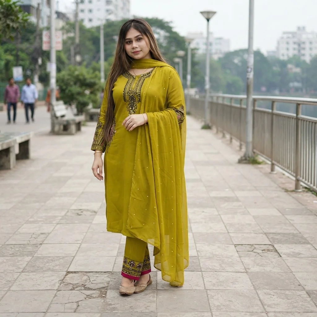 Sequence Embroidery Three Piece