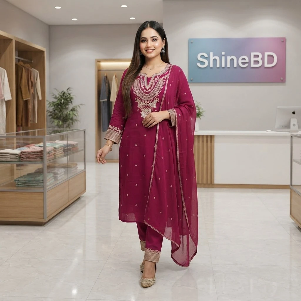 Sequence Embroidery Three Piece