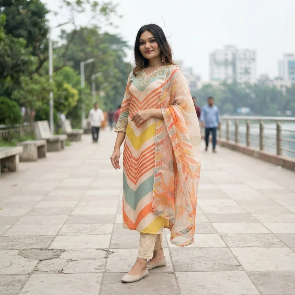 Readymade Cotton Three Piece