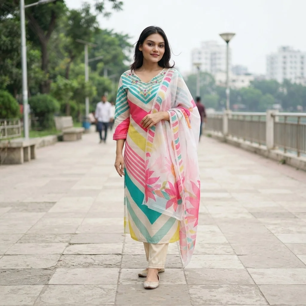 Readymade Cotton Three Piece