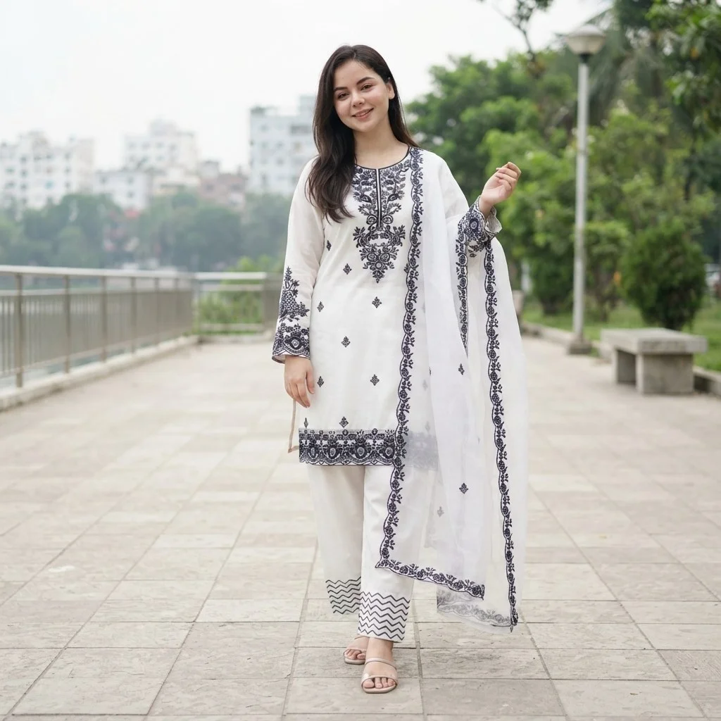 Embroidery Readymade Three Piece