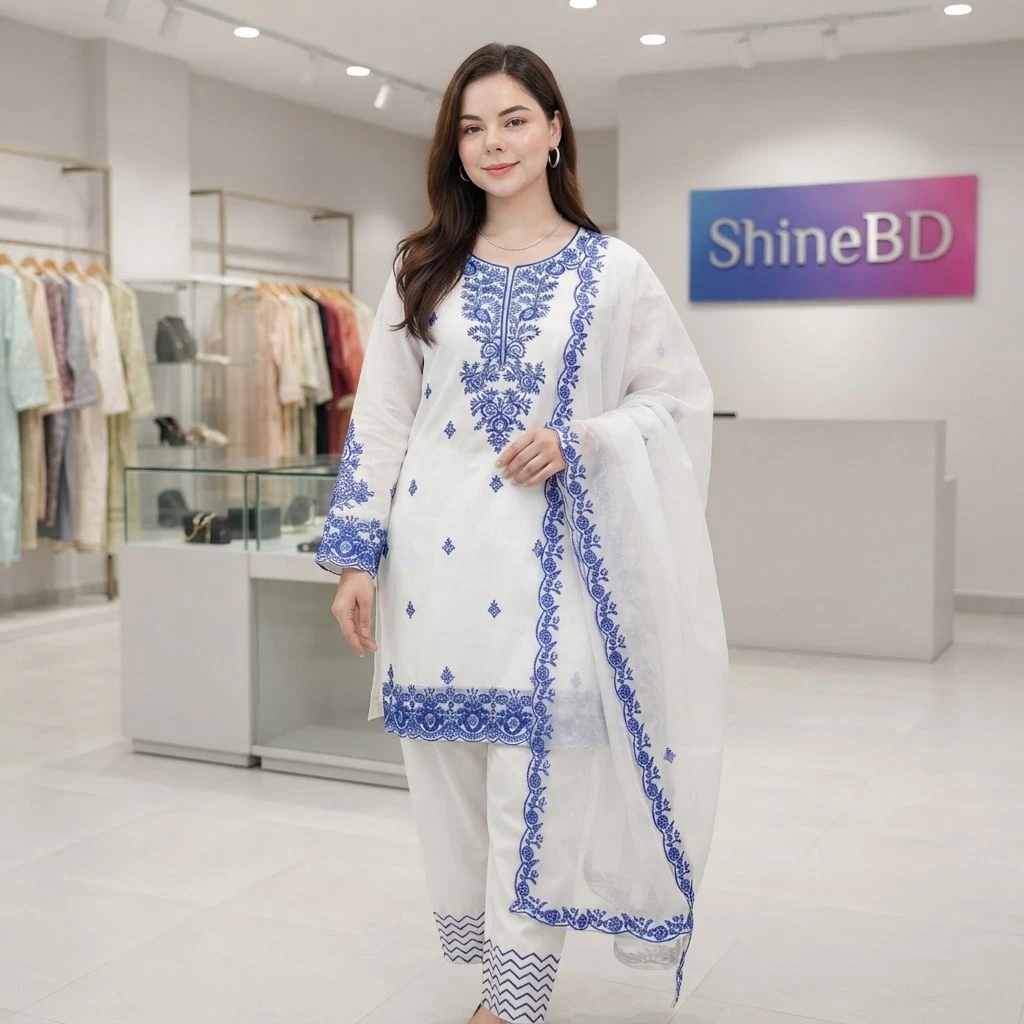 Embroidery Readymade Three Piece