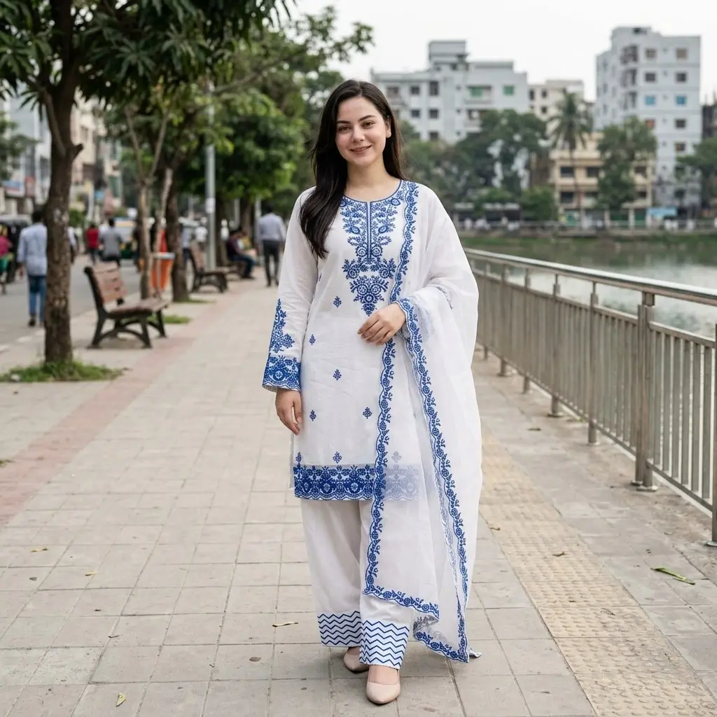 Embroidery Readymade Three Piece