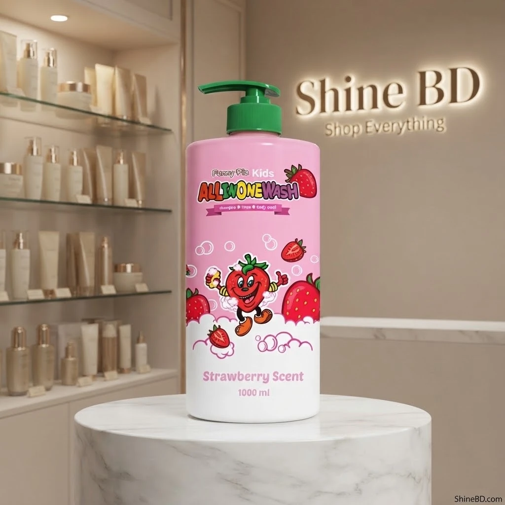 Funnypia Knds All-in-One Wash Strawberry Scent Shampoo+Rinse+Body Wash 1000 ml