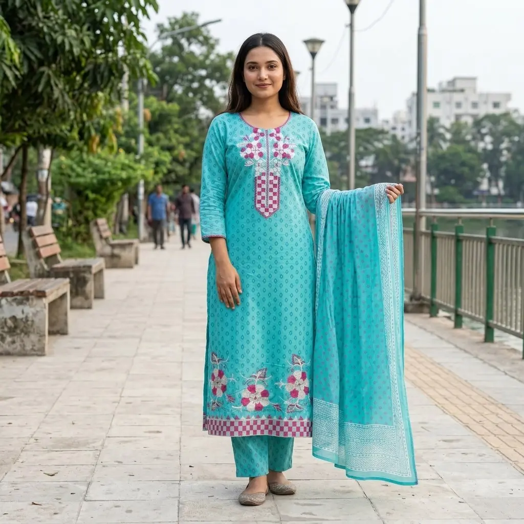 Embroidery Readymade Three Piece