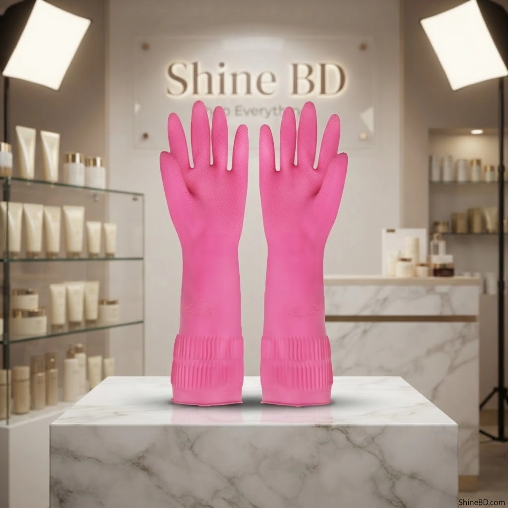 Clean Lab Rubber Gloves - Pink Large
