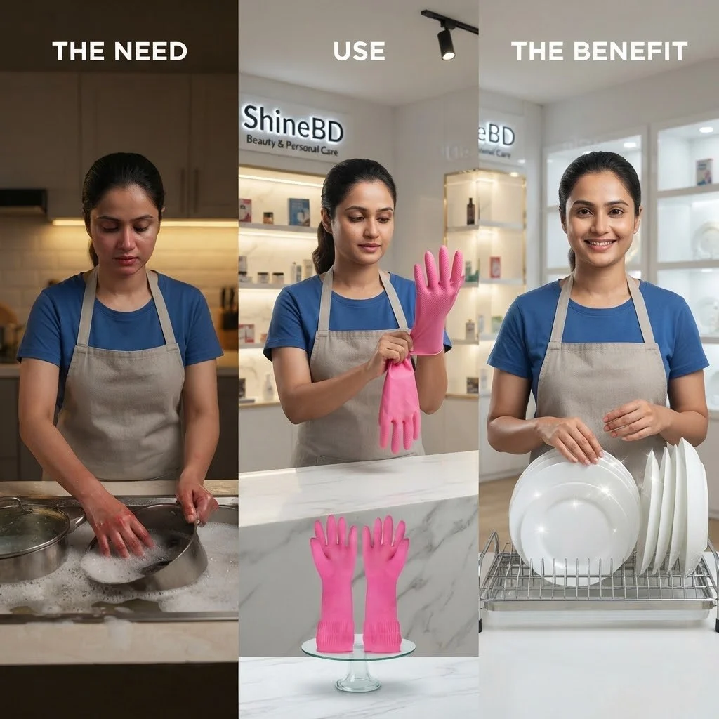 Clean Lab Rubber Gloves - Pink Large