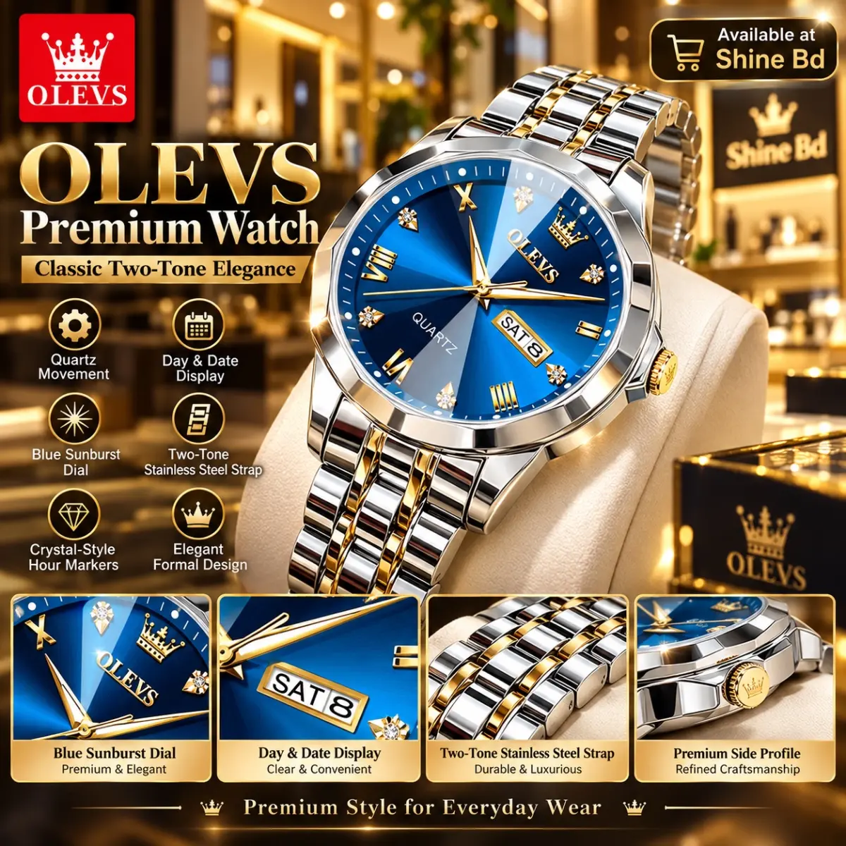 OLEVS 9931G New Exclusive Design Quartz Watch