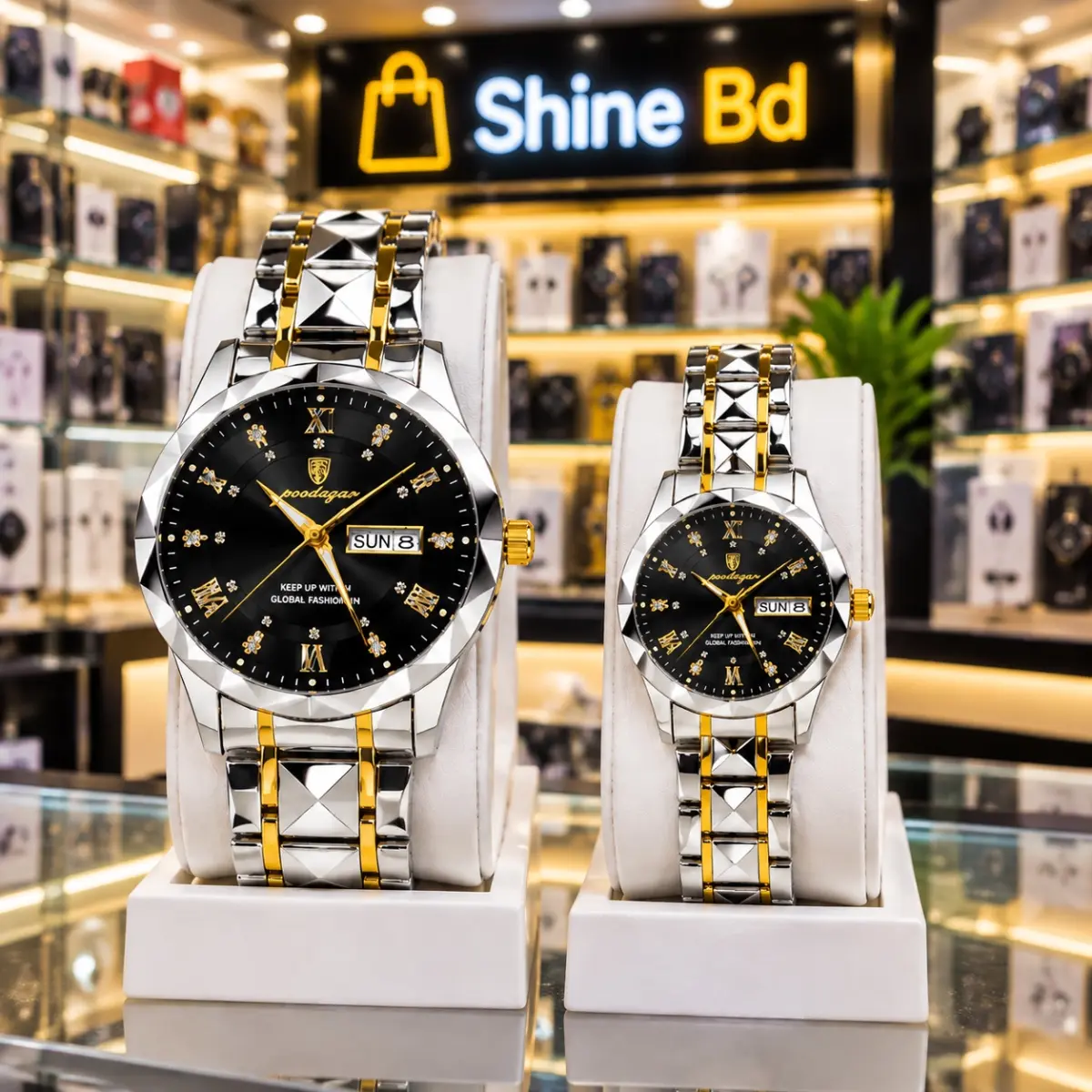 Poedagar Luxury Couple Watch