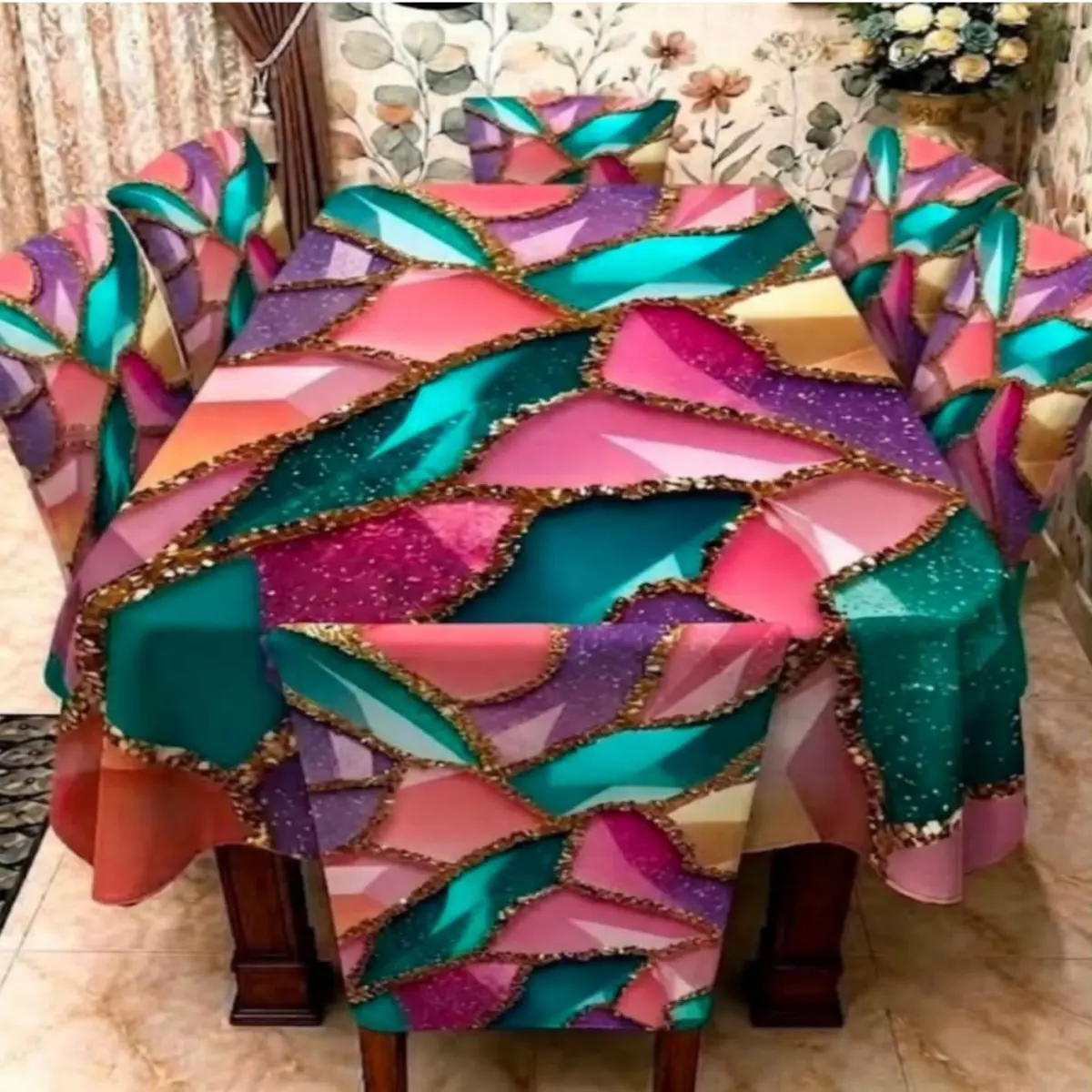 3D Dining Table Cover Set