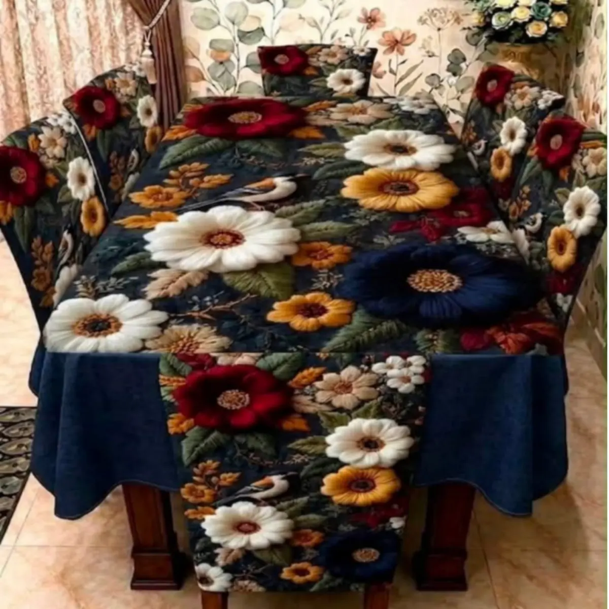 3D Dining Table Cover Set