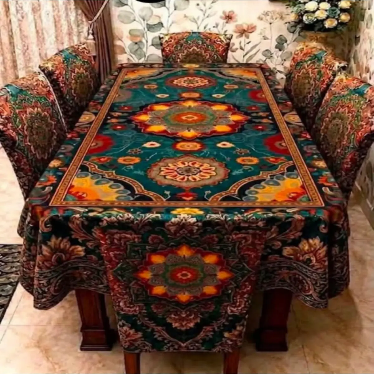 3D Dining Table Cover Set