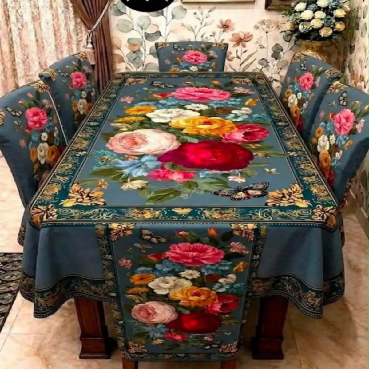 3D Dining Table Cover Set