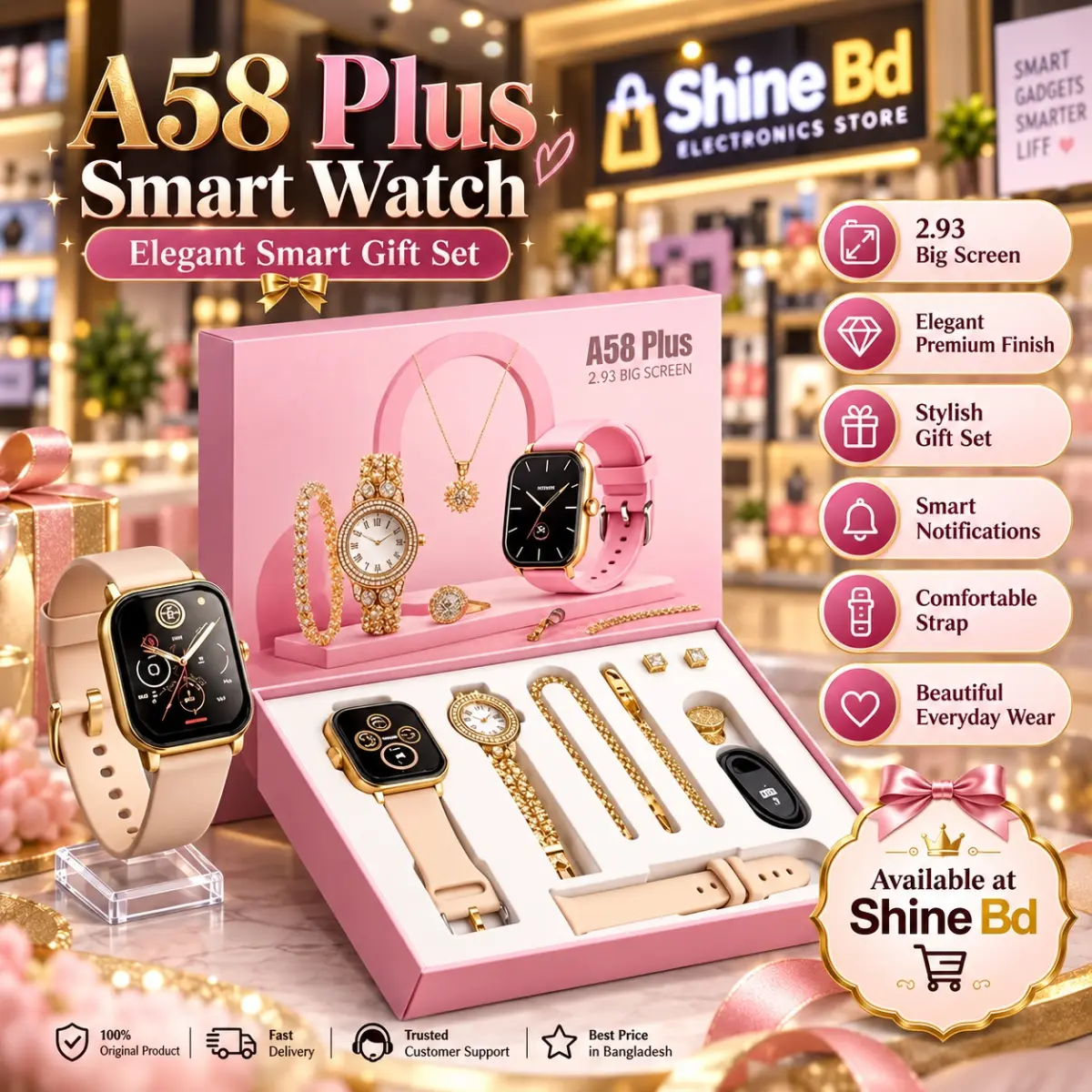 A58 Plus Smartwatch Gift Set