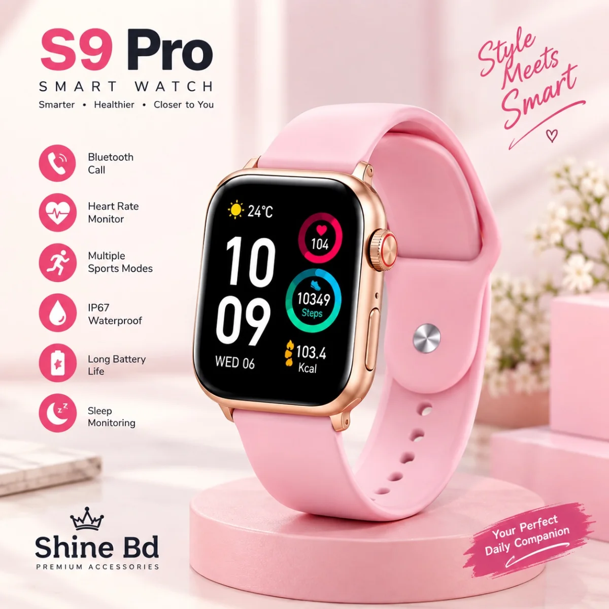 S9 Pro Smartwatch – 2.19″ HD Display & Bluetooth Calling