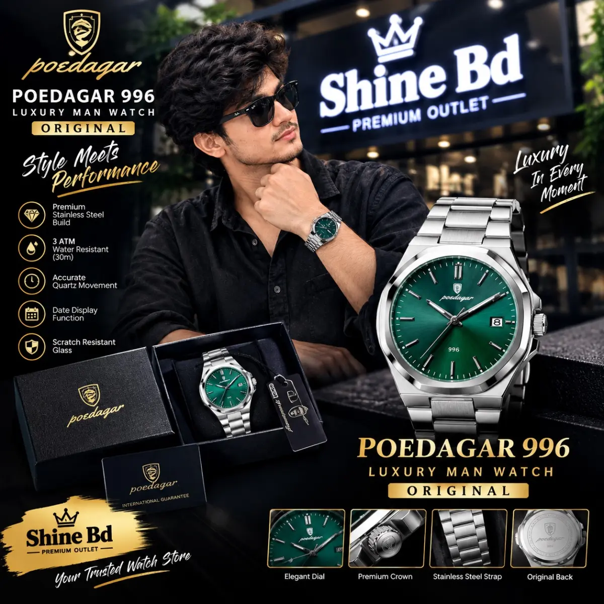 Poedagar 996 Luxury Man Watch Original